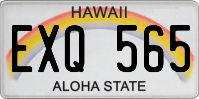 HI license plate EXQ565