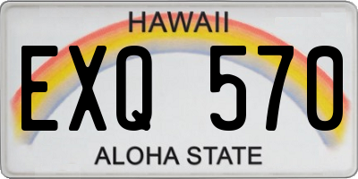 HI license plate EXQ570