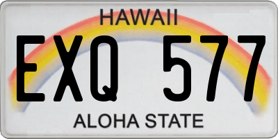 HI license plate EXQ577