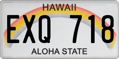HI license plate EXQ718
