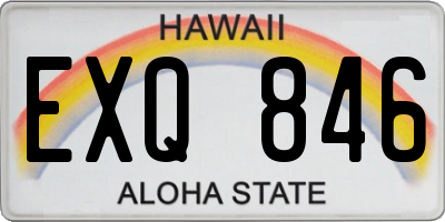 HI license plate EXQ846