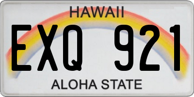 HI license plate EXQ921