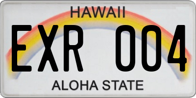 HI license plate EXR004