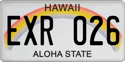 HI license plate EXR026