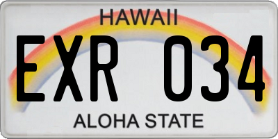 HI license plate EXR034
