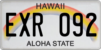 HI license plate EXR092