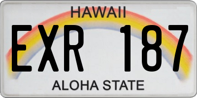 HI license plate EXR187