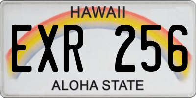 HI license plate EXR256