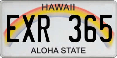 HI license plate EXR365