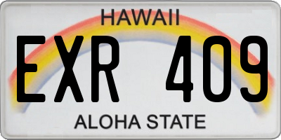 HI license plate EXR409
