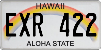 HI license plate EXR422