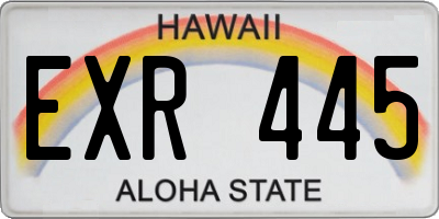 HI license plate EXR445