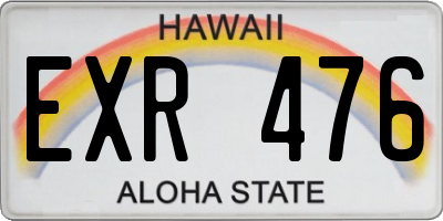 HI license plate EXR476