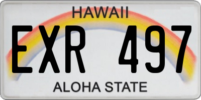 HI license plate EXR497