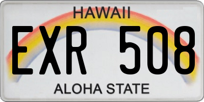 HI license plate EXR508