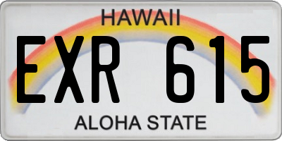 HI license plate EXR615
