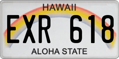 HI license plate EXR618