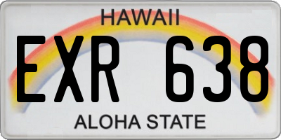 HI license plate EXR638