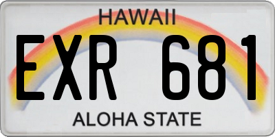 HI license plate EXR681