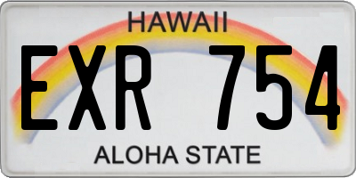 HI license plate EXR754