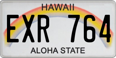 HI license plate EXR764