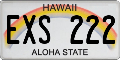 HI license plate EXS222