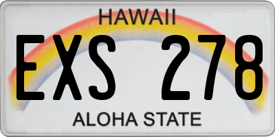HI license plate EXS278