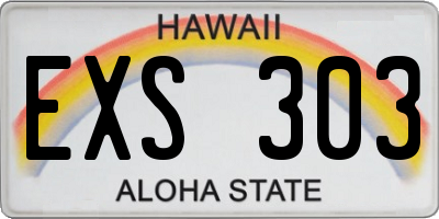 HI license plate EXS303
