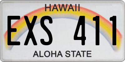 HI license plate EXS411