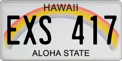 HI license plate EXS417