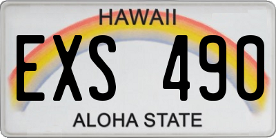 HI license plate EXS490