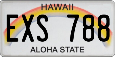 HI license plate EXS788