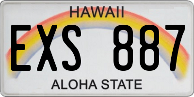 HI license plate EXS887