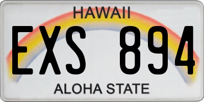 HI license plate EXS894
