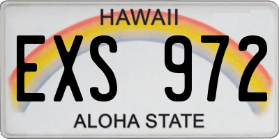 HI license plate EXS972