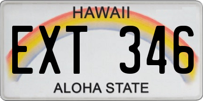 HI license plate EXT346