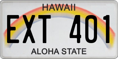 HI license plate EXT401