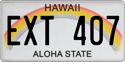 HI license plate EXT407