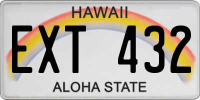 HI license plate EXT432