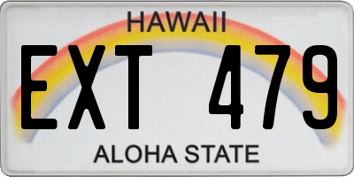 HI license plate EXT479
