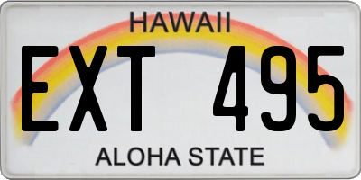 HI license plate EXT495