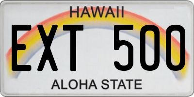 HI license plate EXT500