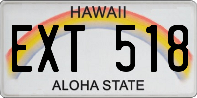 HI license plate EXT518