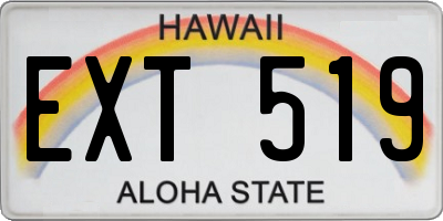 HI license plate EXT519