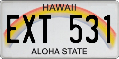 HI license plate EXT531