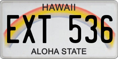 HI license plate EXT536