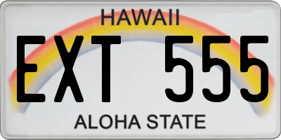 HI license plate EXT555