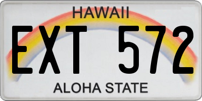 HI license plate EXT572