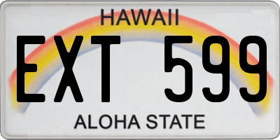 HI license plate EXT599