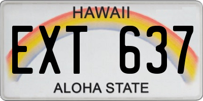 HI license plate EXT637